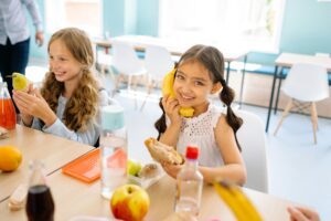 kid eating nutritious food