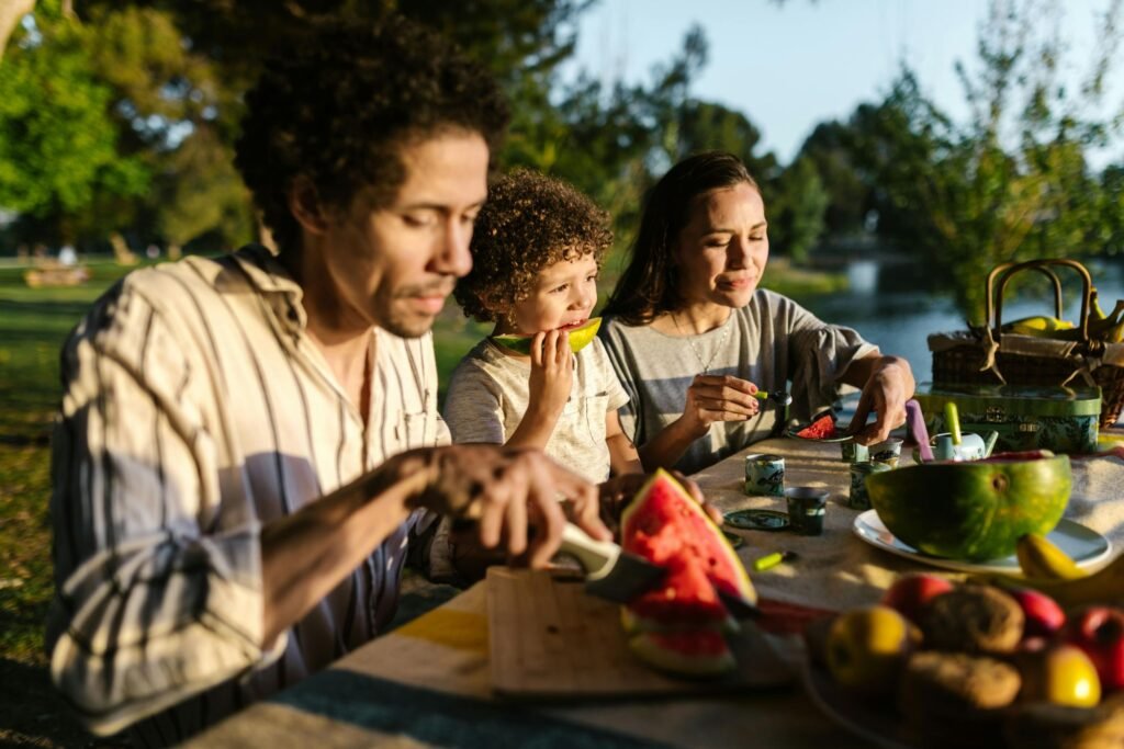 family eating food for immunity