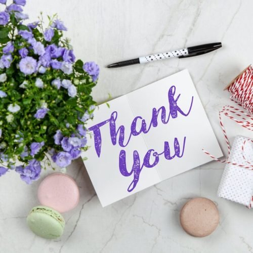 Photo by George Dolgikh on <a href="https://www.pexels.com/photo/purple-petaled-flower-and-thank-you-card-2072169/" rel="nofollow">Pexels.com</a>