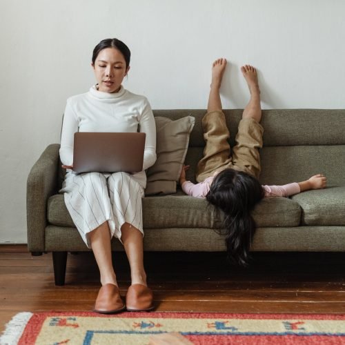 Photo by Ketut Subiyanto on <a href="https://www.pexels.com/photo/photo-of-mother-working-at-home-4473903/" rel="nofollow">Pexels.com</a>