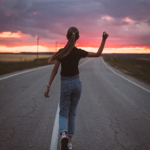 Photo by Julia Khalimova on <a href="https://www.pexels.com/photo/skinny-teen-walking-on-sunset-road-5530214/" rel="nofollow">Pexels.com</a>